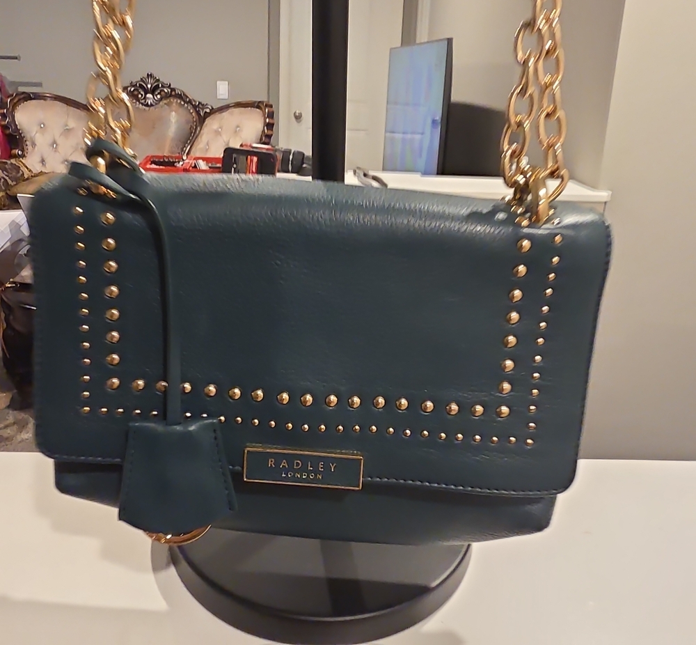 RADLEY LONDON Teal Studded Chain Shoulder Bag